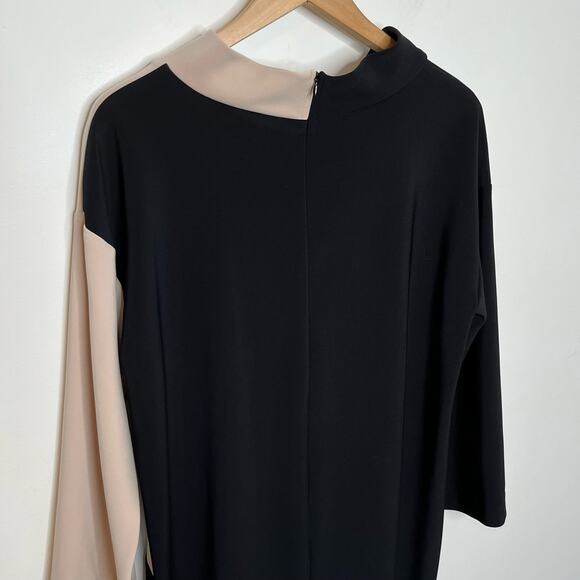 Joseph Ribkoff Women's Black Sand Dress Size 12 Color Block Contemporary - Picture 11 of 12